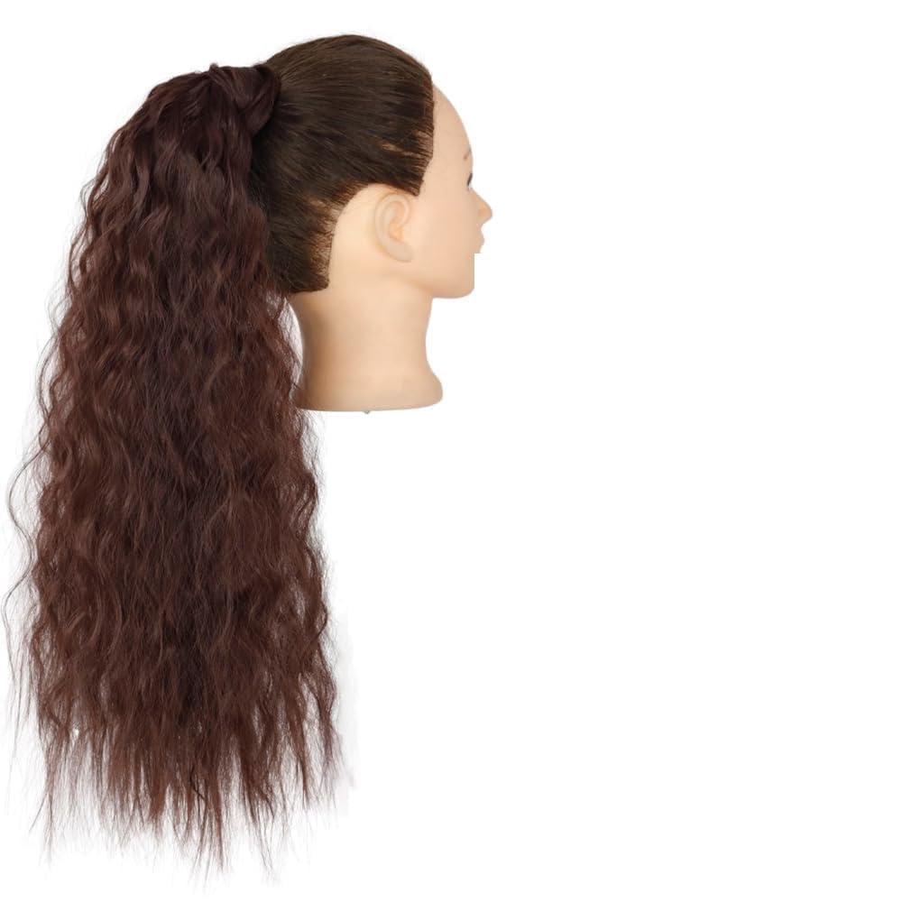 Hair Buns Hair Piece Set Of 1 Synthetic Messy Bun Curly Wavy Wig Wraparound Ponytail Extensions Bun Hair Accessories for Women Hair Accessories For Girls (Color : Q19-2-33, Size : 22in(55cm))