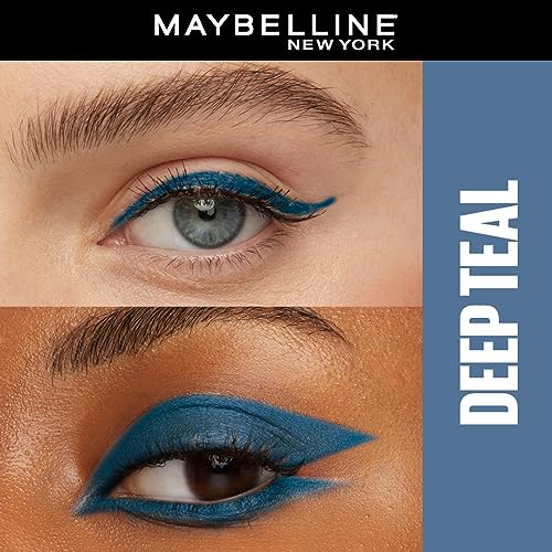Image of Maybelline TattooStudio Long-Lasting Sharpenable Eyeliner Pencil, Glide on Smooth Gel Pigments with 36 Hour Wear, Waterproof, Deep Teal, 1 Count