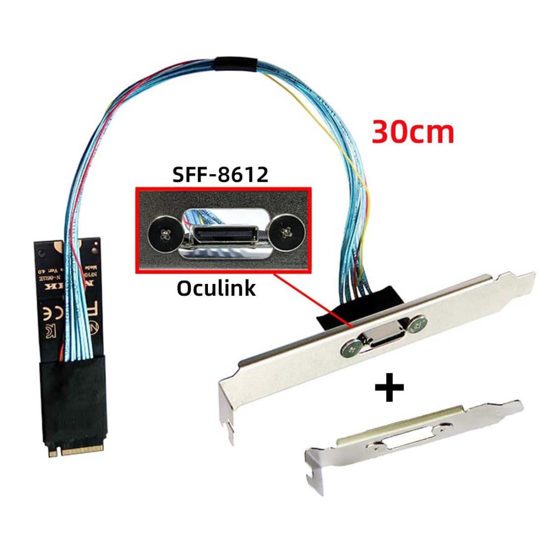 chenyang Oculink SFF-8612 a PCI-E 4.0 NVME M.2 M-Key Host cavo adattatore con staffa slot 8/12 cm per scheda grafica esterna e SSD