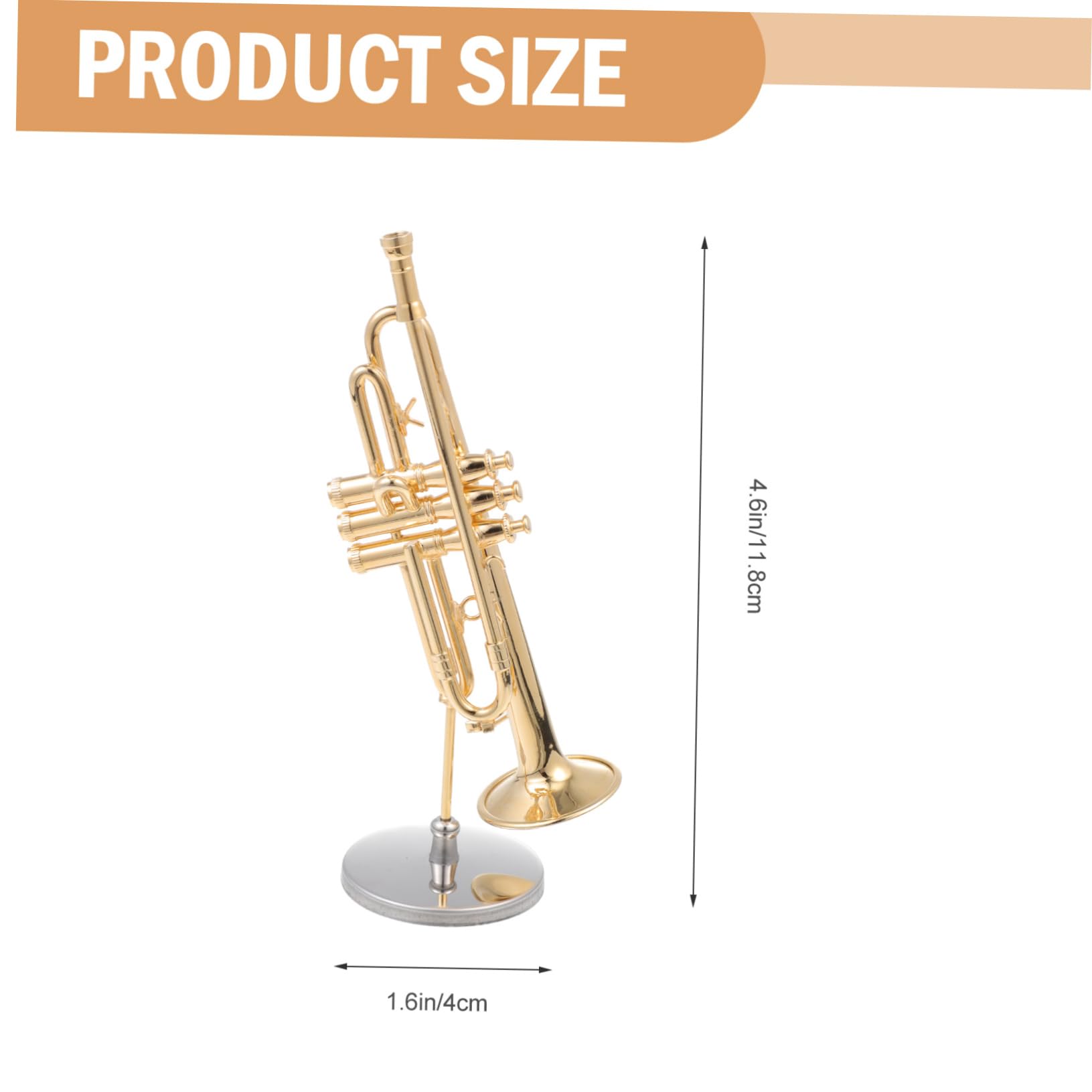 STOBAZA Gold Plated Mini Tuba Model Trumpet Elegant Desktop Ornament for Home Decor