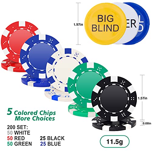 Yinlo Poker Chip Set - Classic 300Pcs Poker Set With Aluminum Case, 11.5 Gram Casino Chips For Texas Holdem Blackjack Gambling #TOP1