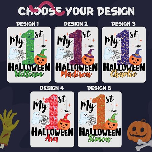 Personalized My First Halloween Baby Onesie w/Name – Customized Baby Bodysuit – 5 Design Options - Custom Bebe Romper – Gift for Baby Boy or Girl – Baby Shower Gifts2