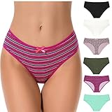 Curve Muse Womens Cotton Low-Rise Bikini Hipster Panties Underwear-6 Pack-PACKA-L