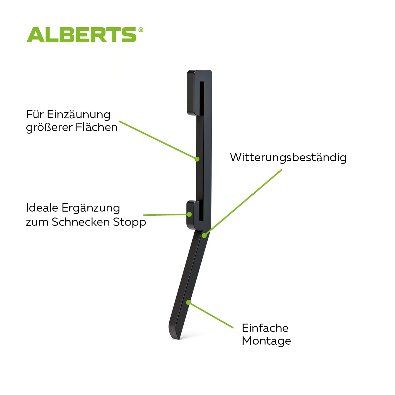Alberts Schneckenzaun mit Erdspießen | schwarz | 6000mm x 40mm | Schneckenstopp | Schneckenabwehr für Topfpflanzen und Hochbeete | Schneckenschutz | Schneckenstopp Rasenkante