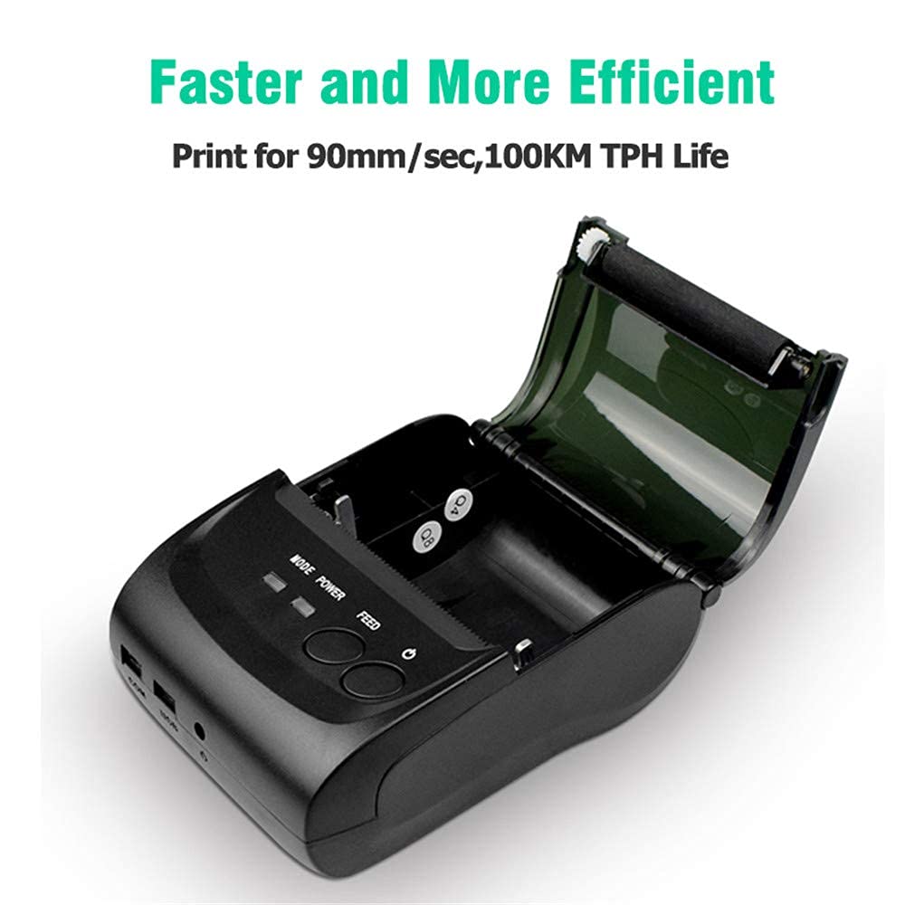 Stampante Termica Portatile Codici a Barre, ricevuta Bluetooth Pos 58mm Mini Stampante Termica Stampante Portatile Telefono Cellulare