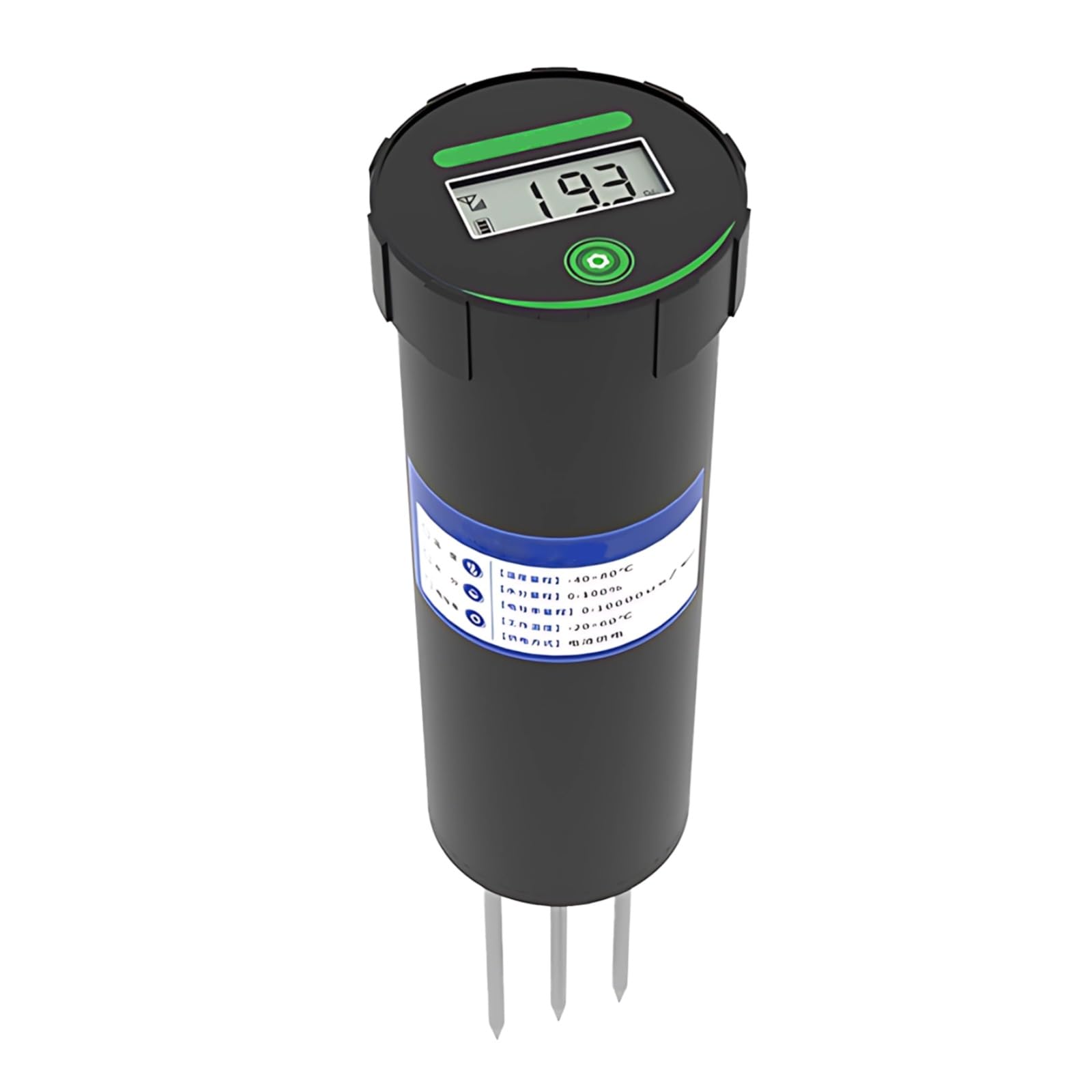 Misuratore di pH digitale del suolo, tester del suolo con display LCD, monitor del pH del terreno da giardino, misuratore portatile del suolo, sonda in acciaio inossidabile 316, 4,6 x 18,5 cm
