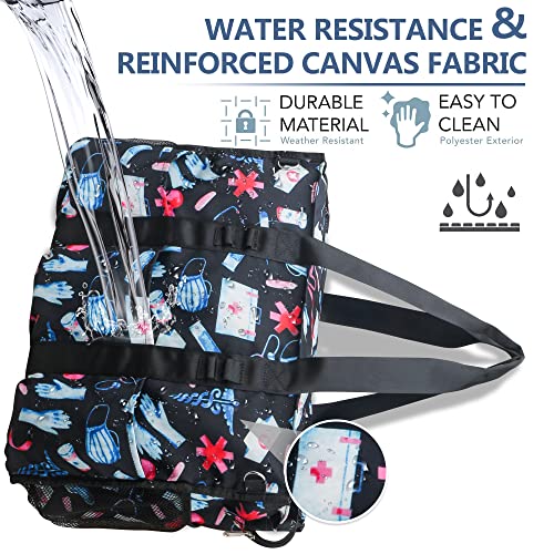 Image of Nurse Bags for Work Nursing Bag Multiple Pockets Waterproof Organizing Zip Top Clinical Bag for Nursing Students Home Health