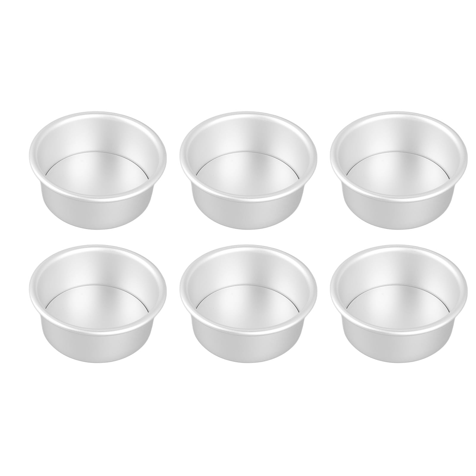 Acouto Set di Tortiere Rotonde con Base Antiaderente da 4 Pollici, 6 Pezzi, per Matrimoni, Feste di Compleanno, Set di Teglie e Tortiere con Base Rimovibile Tonda, Tortiera Rotonda Antiaderente,