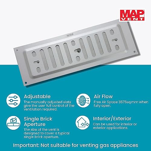 Map Hardware 933-31 Lüftungsschlitzabdeckung aus Aluminium Lüftungsschlitz, Silber