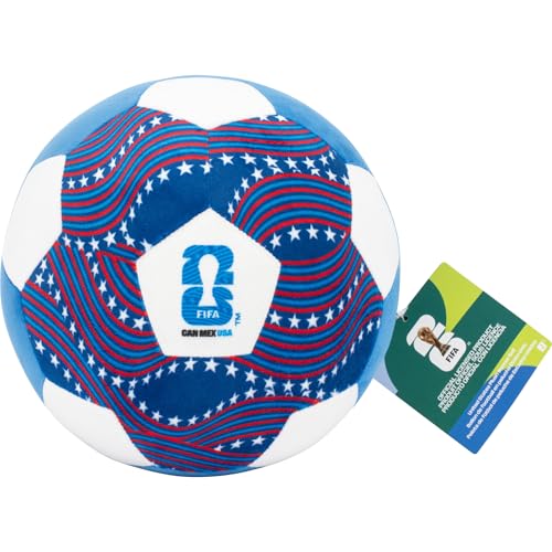 Image of Jazwares FIFA World Cup 2026 USA 9-Inch Plush Soccer Ball - Soft, Collectible World Cup Plush Toy - National Team Stars and Stripes Design - Ages 3+