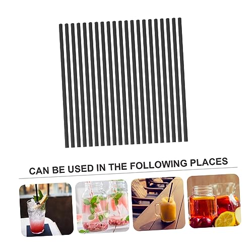 200 pitillos desechables de papel color negro para fiestas miniatura 4