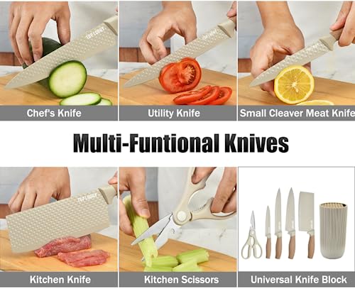 Wiztoynia KHAKI001 Knife Set, 6-Piece Khaki Professional Kitchen Knife Set thumb #3