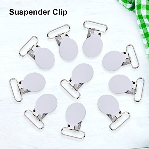 Image of 25mm Round Pacifier Clips, Suspender Snaps, DIY Clothes Accessories, for Making Pacifier Holders Bib Clips(White)