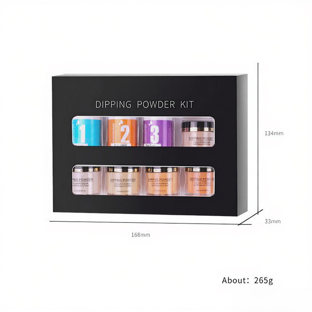 Kit di polvere per unghie Dipping Set glitter nail art francesi con base top coat Attivatore Non Lampada LED necessaria