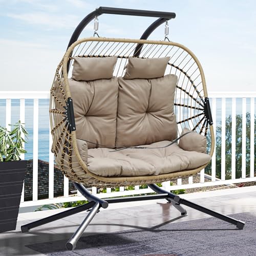 Yitahome MAYIHOJXIT Hanging Egg Swing Chair With Stand Egg Chair Wicker Indoor Outdoor Hammock Egg Chair thumb #5