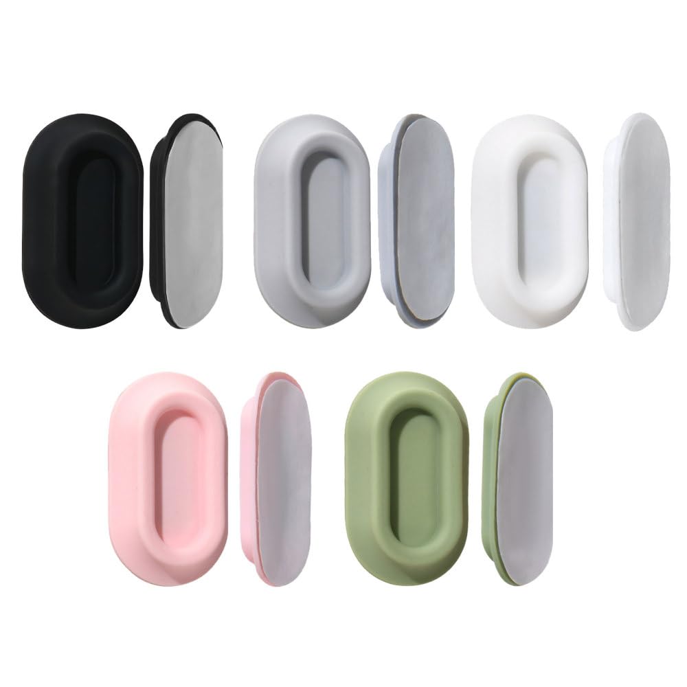 Bdkmms Black + White + Pink + Matcha Green + Grey Magnetic Remote Control Holder, 5Pcs Self-Adhesive Remote Control Wall Mount Silicone Electric Toothbrush Hangers For Bathroom Kitchen Living Room