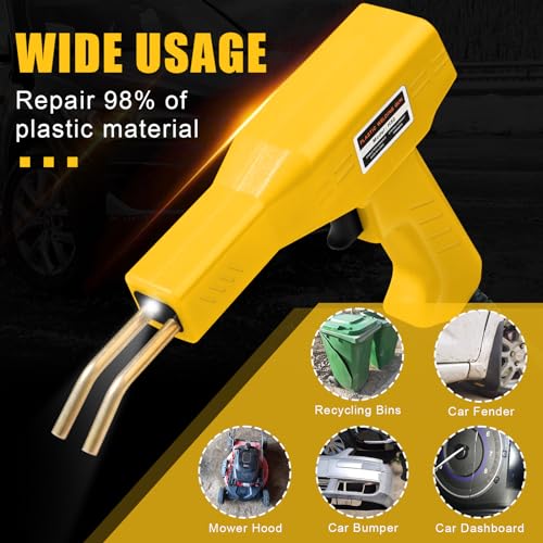 Image of ATOLS Upgraded Plastic Welder, 1000PCS Staples, Pure Copper Transformer, Rapid Heating, Plastic Welding Kit, Hot Stapler Kit, Plastic Welder Gun Kit, Car Bumper Repair Kit, Plastic Repair Kit(Yellow)