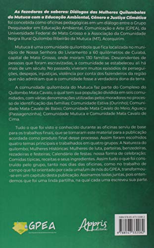 As fazedoras de saberes: diálogos das mulheres quilombolas do Mutuca com a educação ambiental, gêner