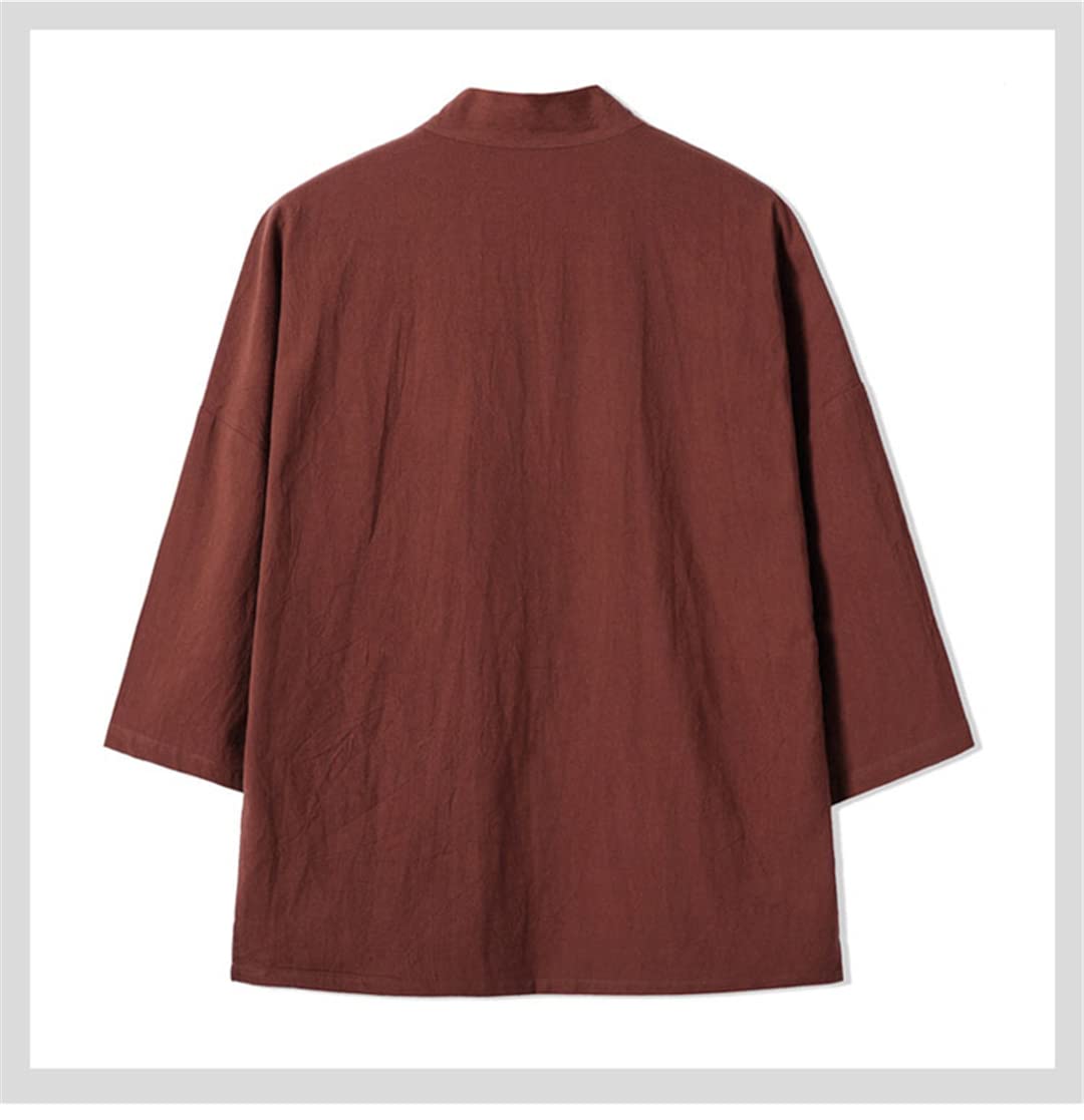 Haft żuraw Haori kimono Harajuku japoński styl plus size męski kostium yukata azjatyckie ubrania kardigan damska kurtka winna czerwona 4XL 86 do 91 kg