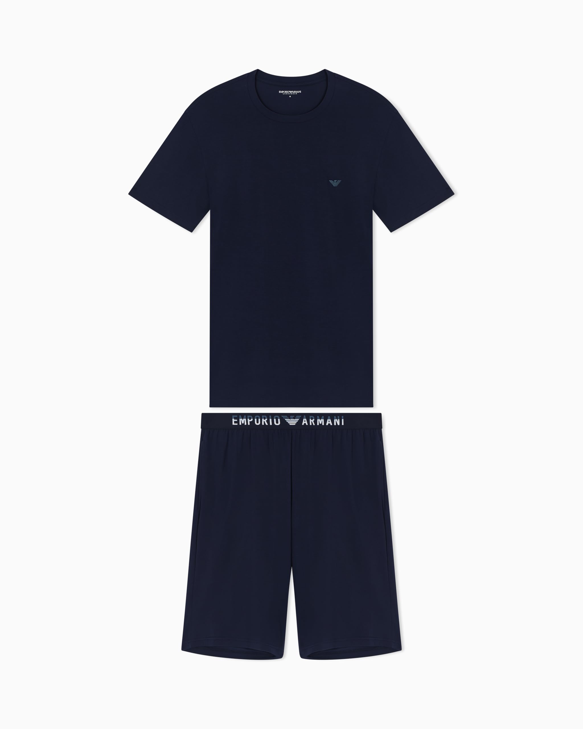 Emporio Armani Herren Armani Blue T-Shirt+Shorts Pyjama Pyjamaset, Xl