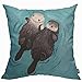 Mugod Encantadora funda de cojín nutria, funda de almohada para parejas, lindas nutrias, para hombres, mujeres, sofá, silla, 45 x 45 cm