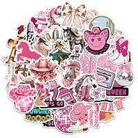 50 PCS Disco Cowgirl Stickers, Western Cowboy Stickers for Kids Teens, Trendy Pink Sticker, Graffiti Waterproof Sticker, Vinyl Decals for Scrapbooking, Journal, Laptop, Water Bottle