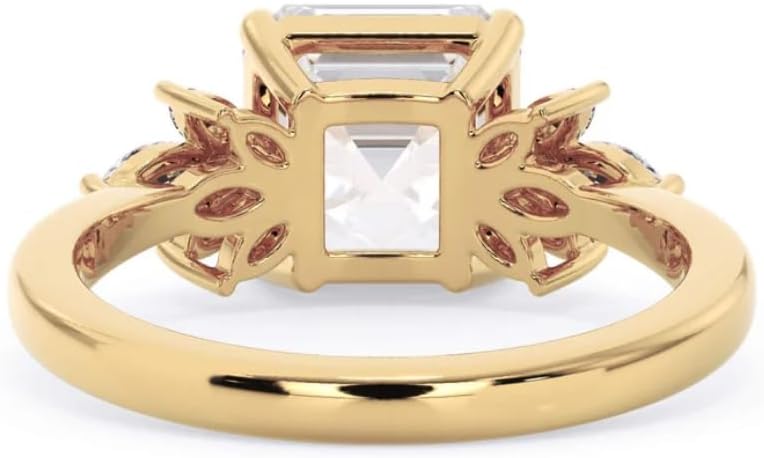 0.5-5 CT IGI Certified Lab Grown Diamond Engagement Ring for Women, Floral 7 Stone Solitaire Diamond Wedding Ring | 10K/14K/18K Solid Gold | Anniversary Jewelry Gifts | Ring Size 4-12