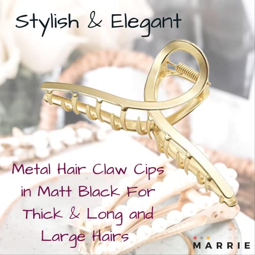 Hair Clips Large Metal Hair Claw Clips Strong Hold Vintage Shark Claw Clips Clamp Hair Accessories for Women Girls Thin Thick Hairs (Gold & Silver) - Image 3