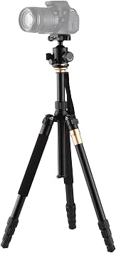 Q999 158cm/62in Portable Photography Tripod Monopod Stand Aluminum Alloy 360 Panoramic Ball Head 10kg/22lbs Load Capacity with Carrying Bag for Cameras