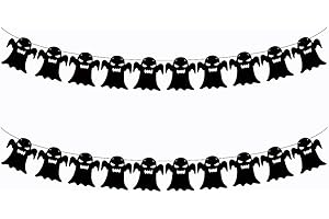 2 Pack Black Ghost Garland Felt Ghost Banner