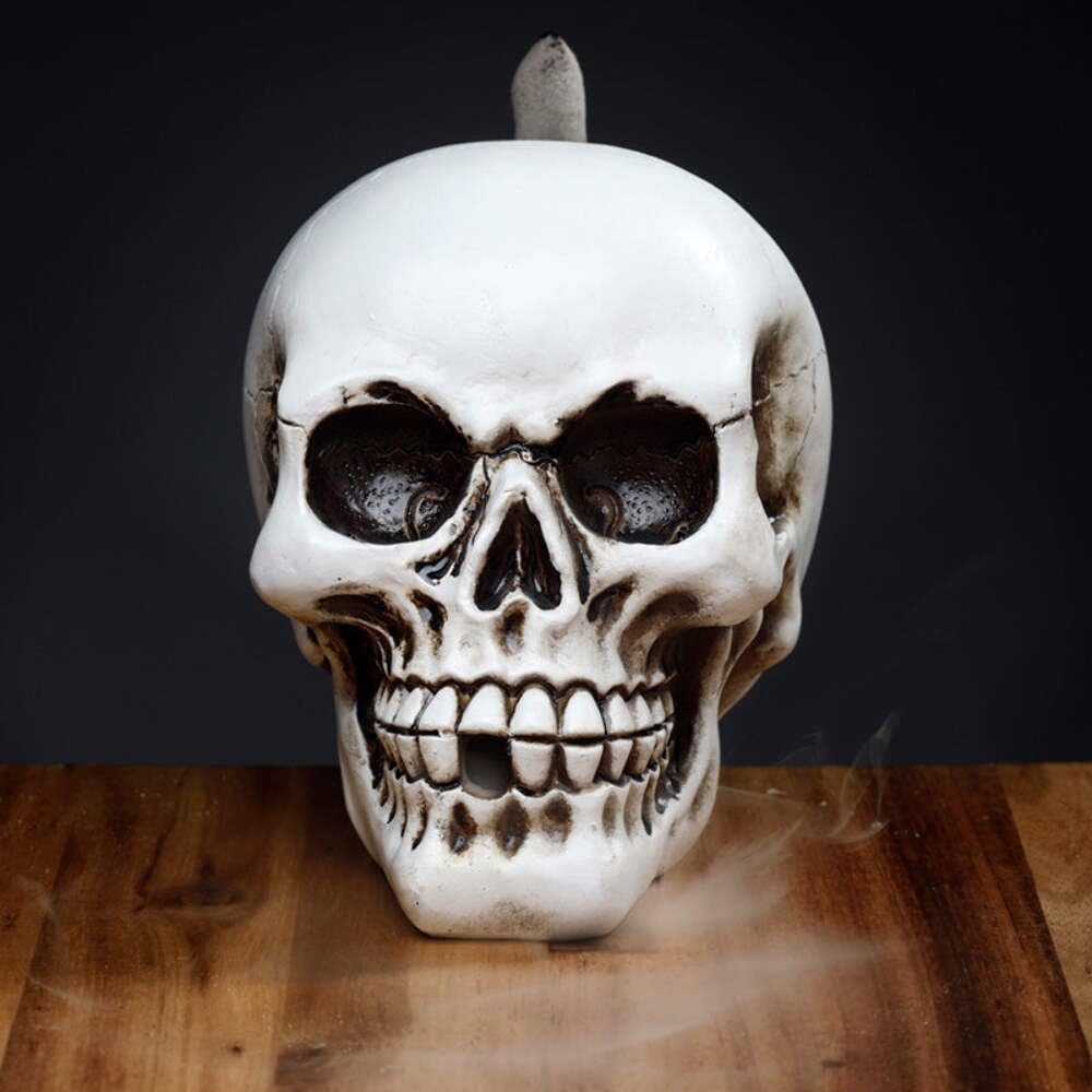 Puckator Multicolor Skull Backflow Incense Burner - Home Zen Meditation Decor Accessories - Incense Waterfall Cone Burner - Spiritual Feng Shui Gothic Goth Relaxation Gifts Gift - Desk Ornaments