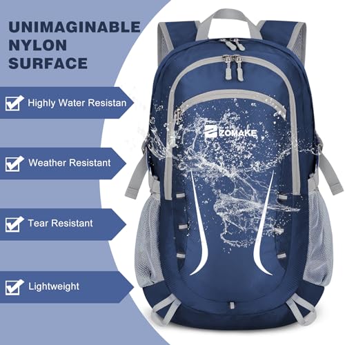 Image of ZOMAKE Lightweight Packable Backpack 35L, Foldable Backpacks Water Resistant Collapsible Light Daypack for Hiking(Navy Blue)