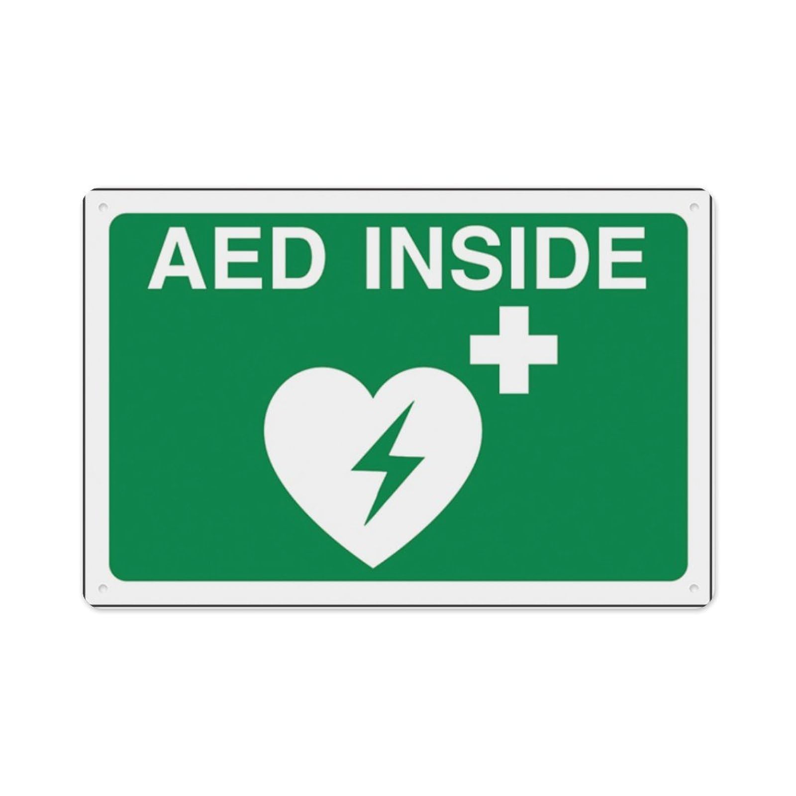 peiyeety Aed Inside Aluminum Tin Warning Signs For Home Outdoor Garden 8X12 Inches