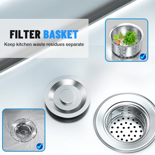 Image of Stainless Steel Utility Sink, Free-Standing Commercial Sink with Workbench, Drawer Storage & Hot /Cold Water Pipes for Kitchen Laundry, Farmhouse & Outdoor 39.5 x 23.6 x 31.4 in