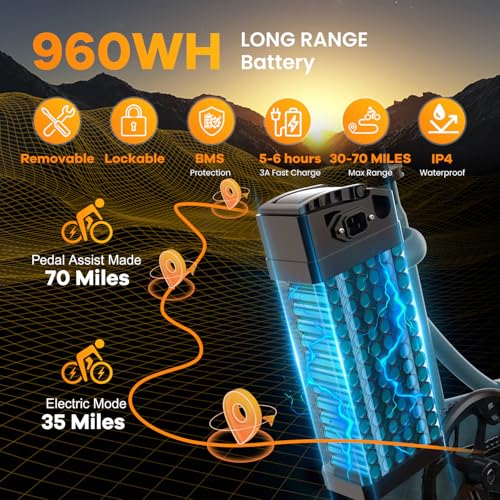 Folding Electric Bike for Adults with Peak 1000W Motor, 48V