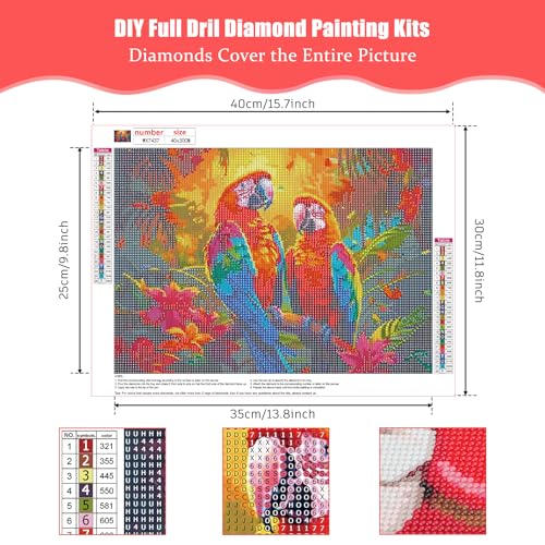 Bowetile DIY Diamond Painting, Animal-08, 40x30 cm - Image 2