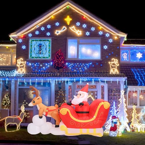 Père Noël gonflable avec traîneau étanche facile à installer - 3