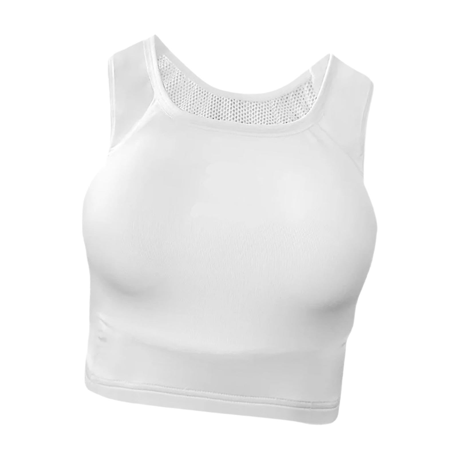 AMSLSIU thoracique de karaté pour femme, idéale pour la pratique du MMA et du taekwondo à domicile (taille L), Blanc, M