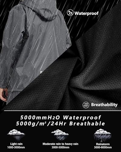 Rain Suits for Men Women Waterproof Lightweight Hooded Breathable Rain Gear Raincoat for Fishing Hiking Cycling2