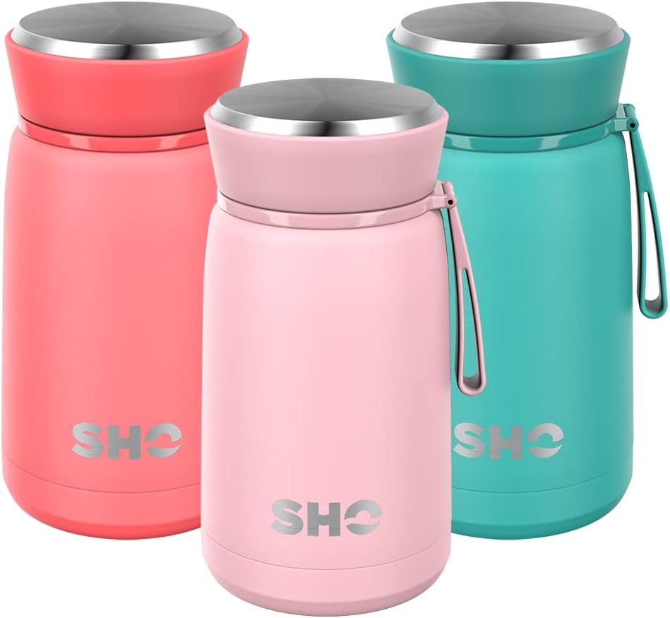 SHO Food Flask Vacuum Insulated, Double Walled Stainless Steel Food