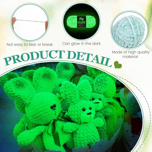 Image of Fanfanwin 5 Rolls Glow in the Dark Yarn Fluffy Chenille Yarn for Crocheting & Knitting Glow Sewing Projects Fun Birthday DIY Gifts for Beginners Women 382 Yd / 350 M Total(Vibrant Colors)