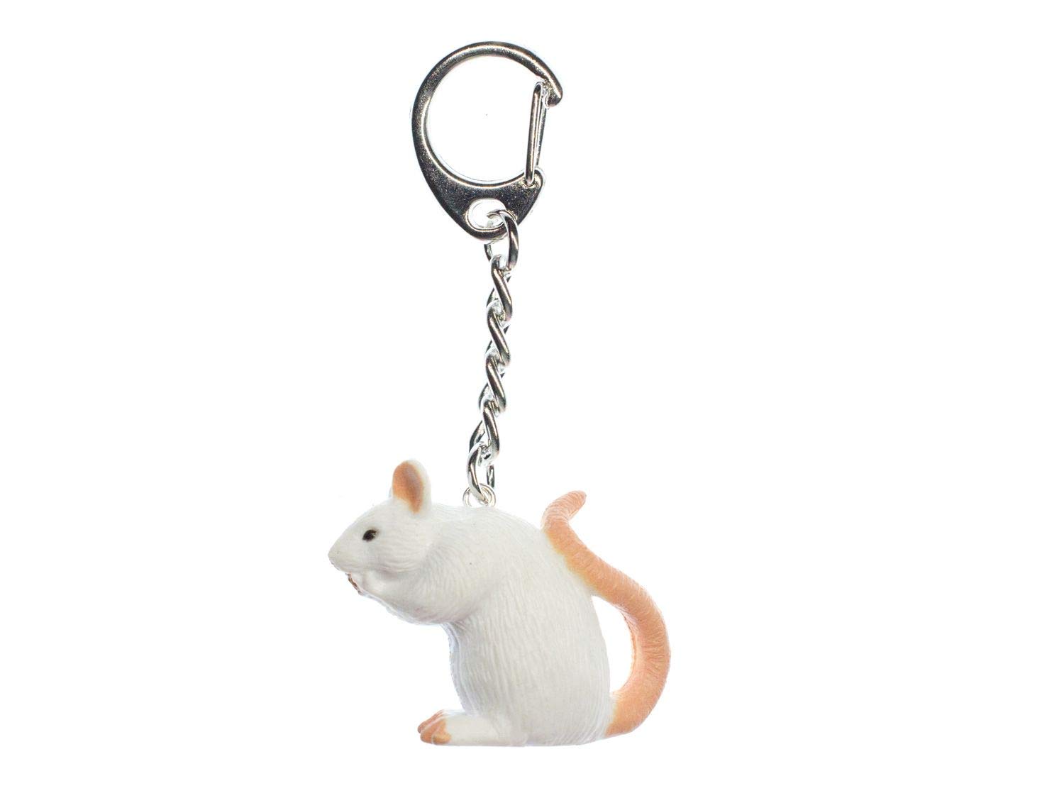 Miniblings Rat Key Ring Chain Keychain Mouse Halloween White