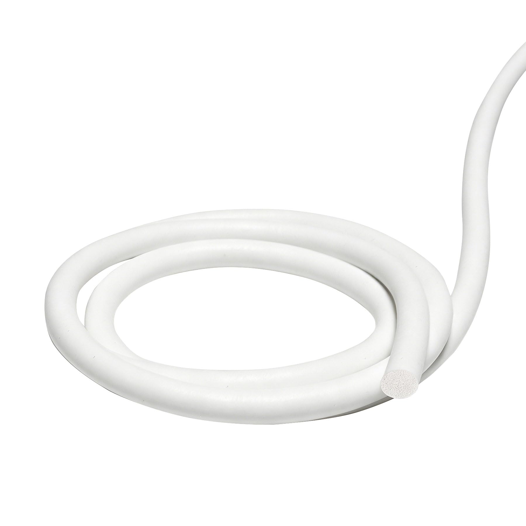 iMeistek Silicone Foam Seal Strip 4 mm Dia x 6 m, Round Silicone Sponge Rubber Weather Stripping Cord for Door and Window, Backer Rod, DIY Gasket, White