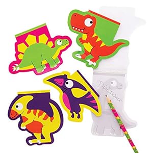 Baker Ross AX609 12 Dinosaurus Notitieboekjes – 12 Stuks, Tekenblokken Voor Kinderen, Ideaal Vulmiddel Voor Feesttassen