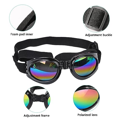 Anti-UV Sonnenbrillen für Hunde, Haustier Sonnenbrille, Hunde Sonnenbrille, Verstellbarer Riemen UV-Sonnenbrillen für Hunde, UV-Sonnenbrillen für Hunde, Wasserdichter Einstellbar Hundebrille