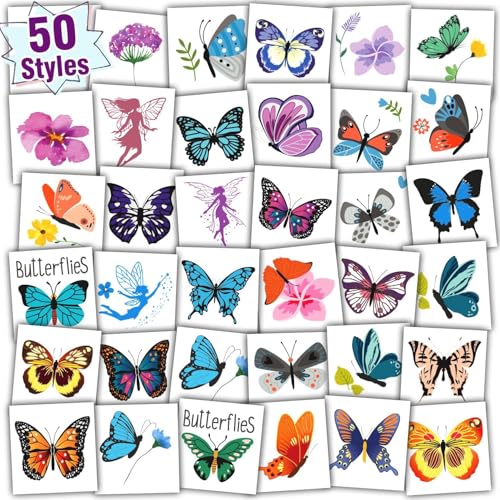 Partywind Butterfly Temporary Tattoos for Kids