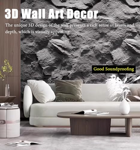 Pannello decorativo da parete 3D, pannelli acustici, grande rivestimento effetto roccia, per soggiorno o bagno, pannelli decorativi in PU con texture in pietra, 6 x 2,3 m
