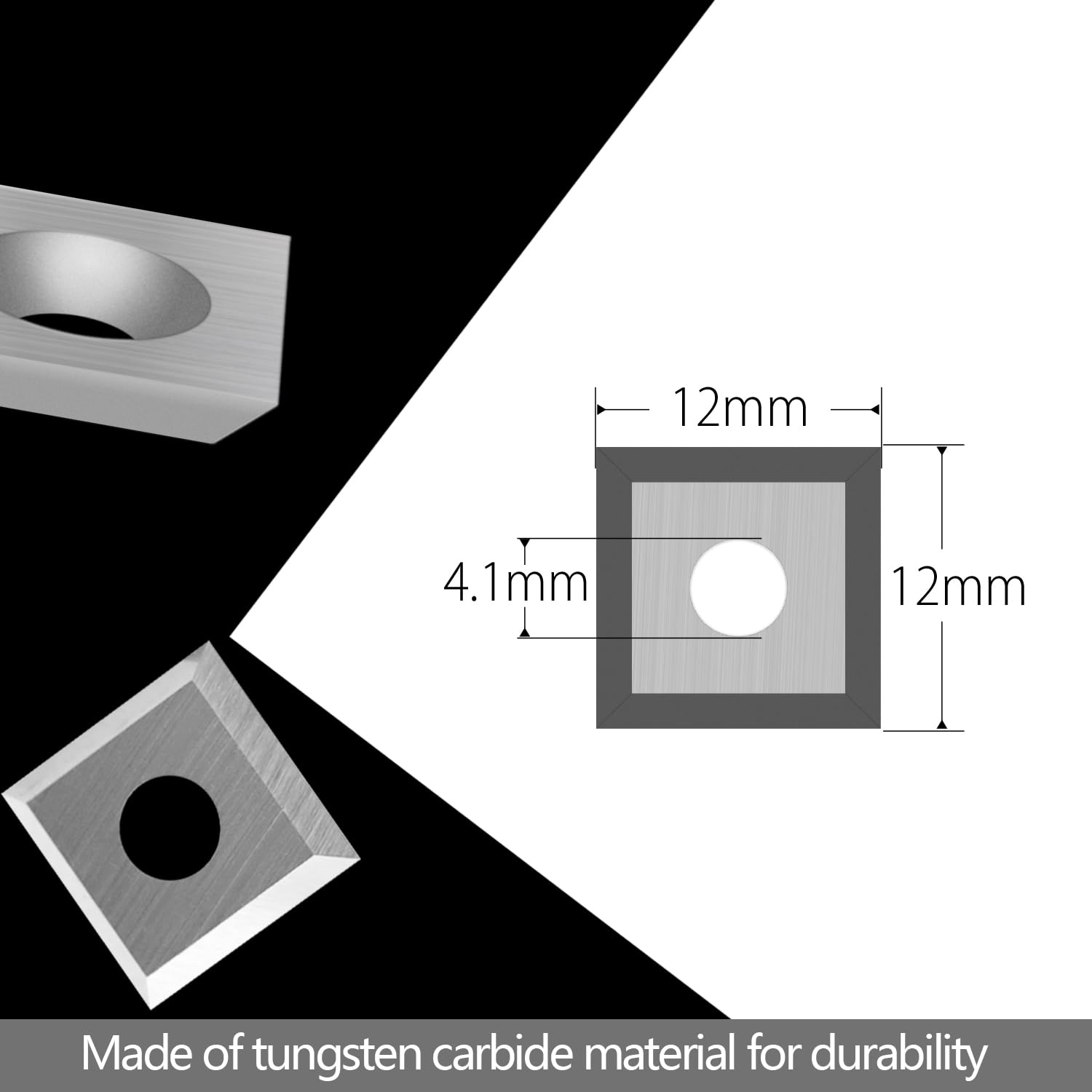 12mm kwadratowe płytki węglikowe frezy płytki indeksowane 4 krawędzie 12 x 12 x 2,2 mm do obróbki drewna spiralna głowica strugarki helikalnej frez do strugania drewna frez do przycinania DIY narzęd