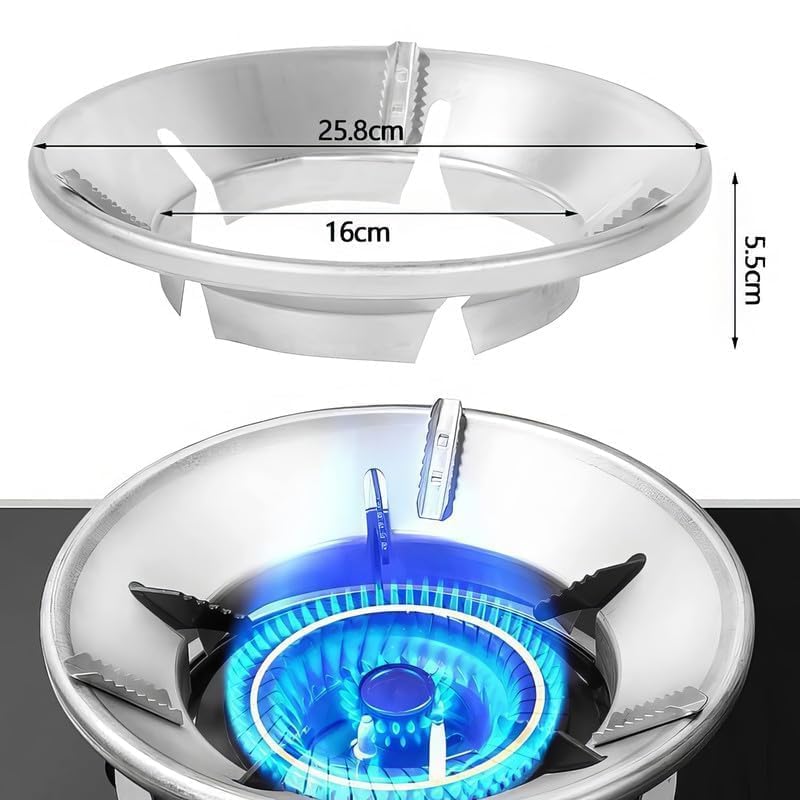 Image of Gas Saver Burner Stand | Burner Stand | Gas Saver Jali | Windproof Gas Saver Stand | Gas Saving Ring | Gas Saver Round Burner Stand, Suitable For All Gas Stove (Silver, PACK OF 2)