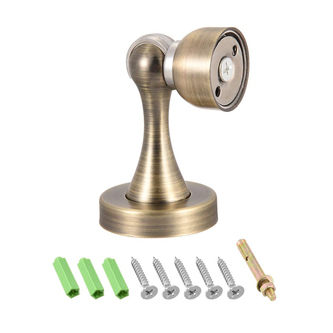 Topes para Puertas, Topes de Puerta, cuñas, bloqueadores, Soporte magnético Acero Inoxidable 201, Tornillo Tope, Montaje en Pared, Tono latón